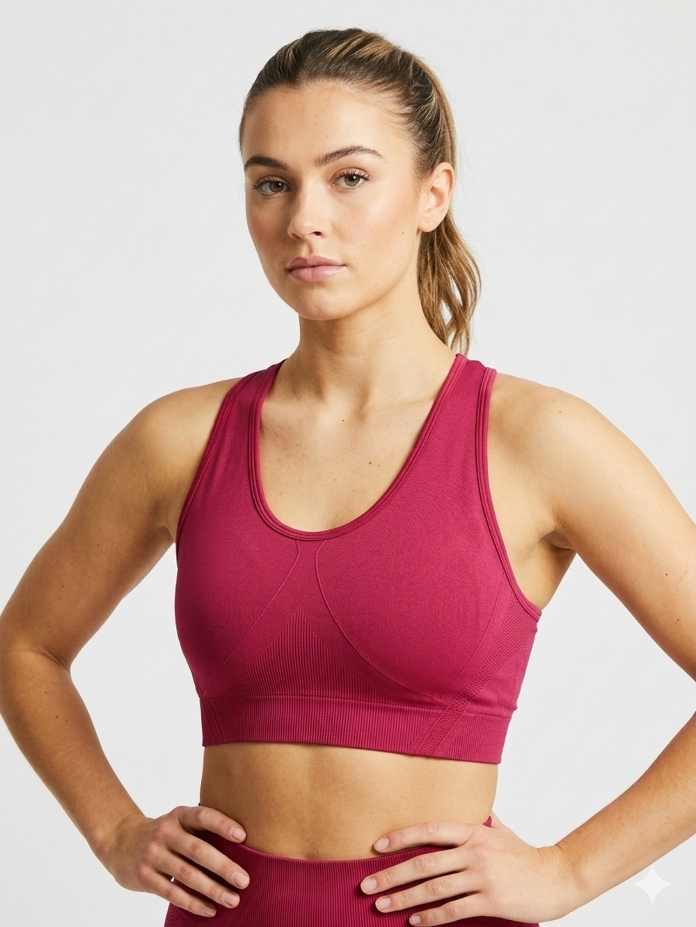 AYBL Balance V2 Seamless Sports Bra - Wine Red - Size Large #114